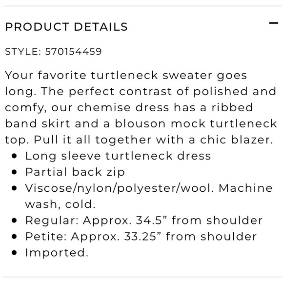 WHBM turtleneck sweater chemise - Picture 5 of 9